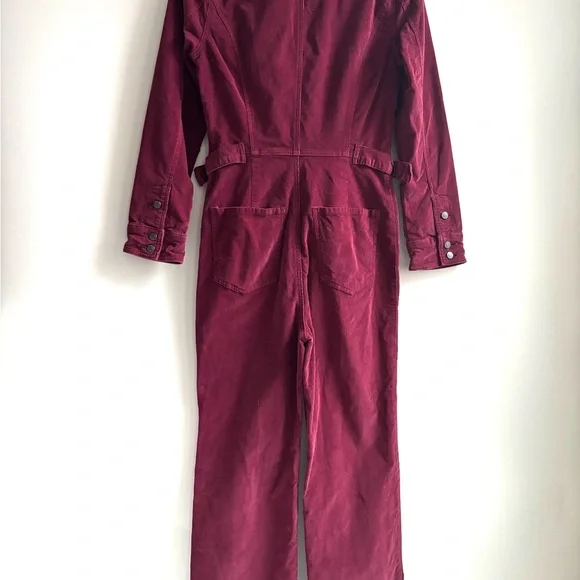 Free People Take Me Out Corduroy Jumpsuit Mulberry Size 4 - Picture 8 of 15